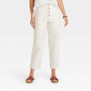 NEW Universal Thread High Rise Vintage Straight Exposed Button Fly Jeans